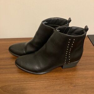 Black Ankle Boots with Studded Detail